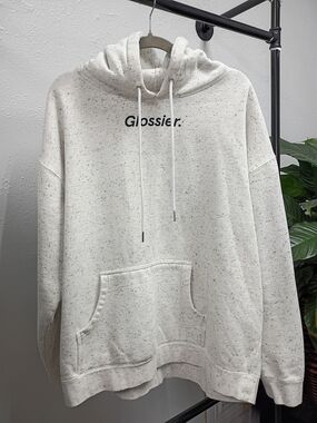Glossier Speckled Cream Hoodie Sweatshirt - Men